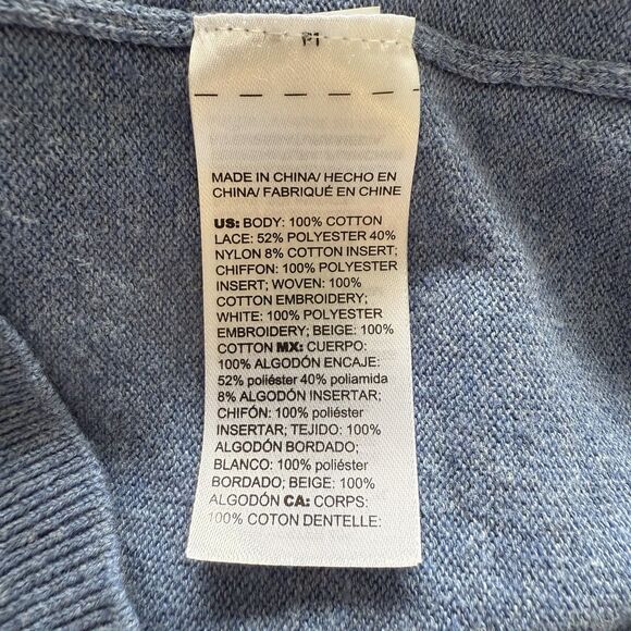 Chico's Faded Indigo Blue Pullover Sweater Women’s Size 1 (M) - Picture 6 of 8